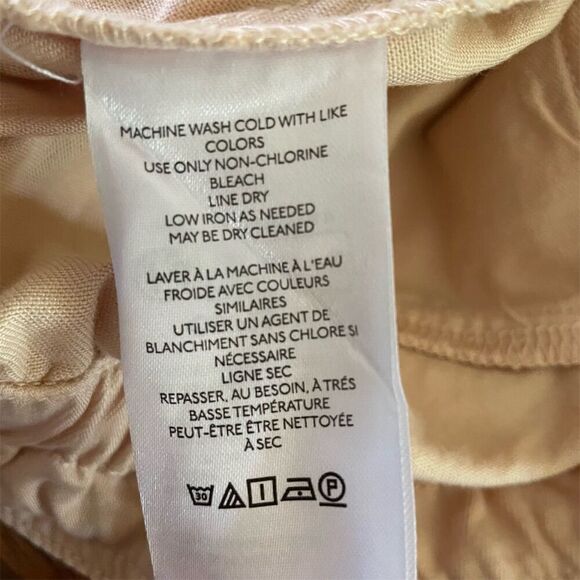 Anthropologie Paperbag Crop‎ Pant in Sand Size LP Elastic Waist Casual Pockets - Picture 9 of 10